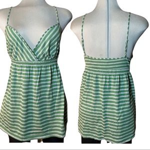George Green and Grey Striped Summer Top. Size L